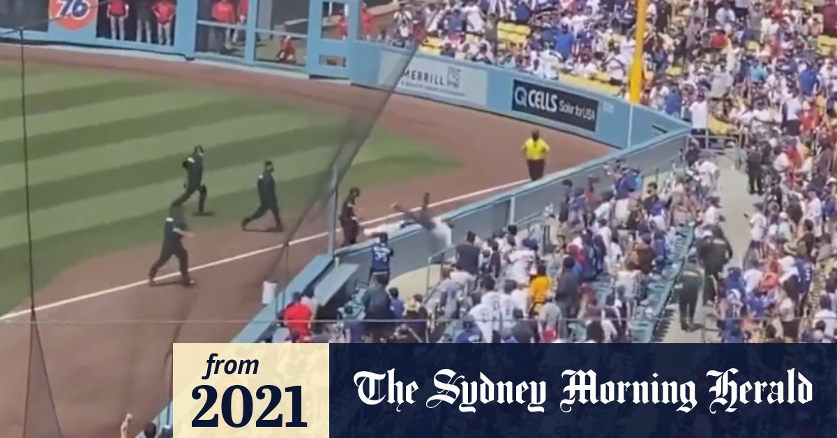 Video Pitch invader tackled by ball girl at baseball game